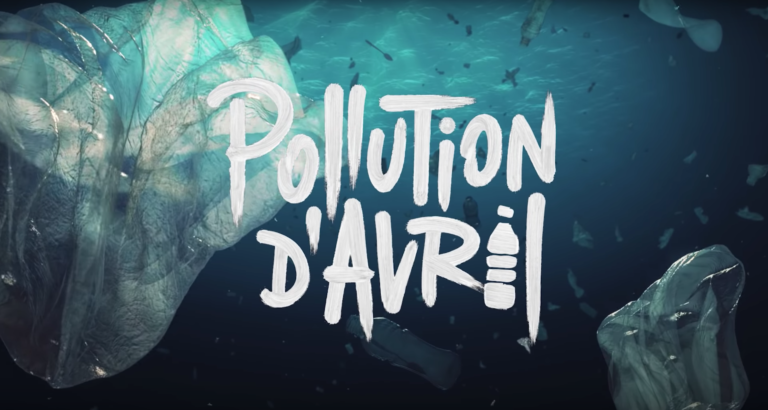 Visuel de la campagne "Pollution d’avril" de Sea Shepherd, illustrant la pollution plastique sous-marine.